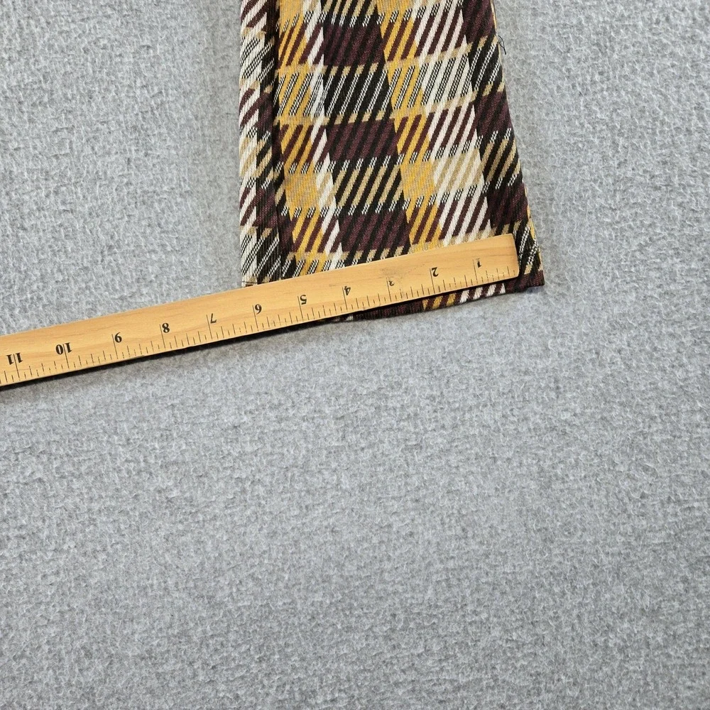Free People Pants Womens 4 Multicolor Ankle Knit Plaid Stretch‎ Pockets Zip